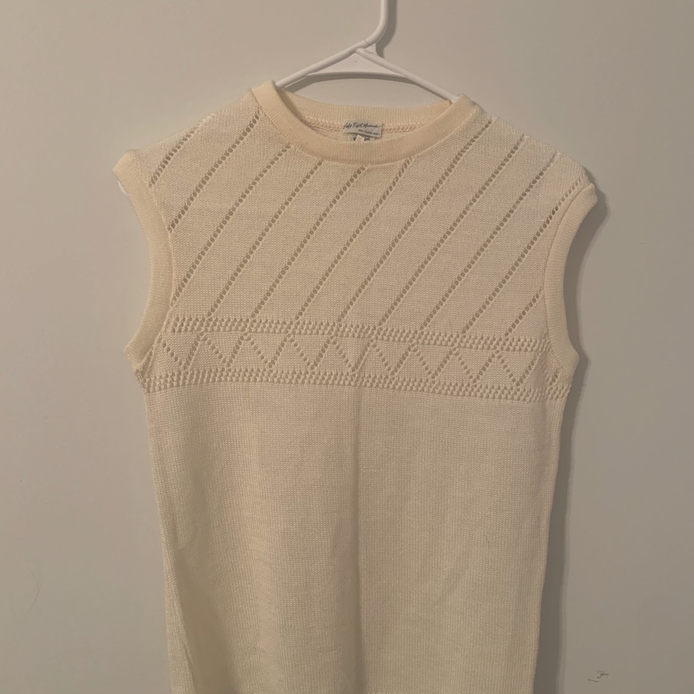 cream saks fifth anne klein sweater vest